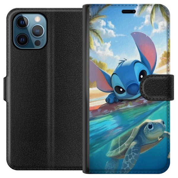 Apple iPhone 12 Pro Lompakkokotelo Stitch kilpikonnalla - söp