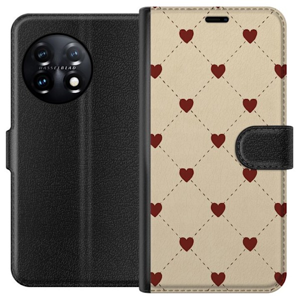 OnePlus 11R Lompakkokotelo Sydänverkko