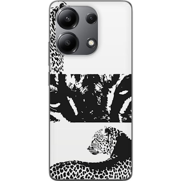 Xiaomi Redmi Note 13 4G Genomskinligt Skal Leopard Faces – trendigt mönster med leopardansikten