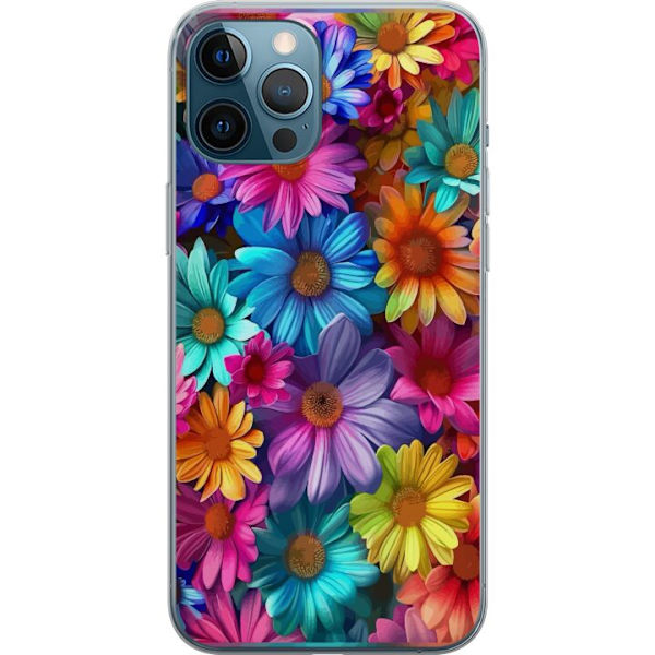 Apple iPhone 12 Pro Max Genomskinligt Skal Gerbera Blommor Färgglad Dekor Blommotiv Populärt Heminredning Färg Rik Väggkonst Design