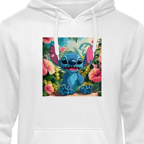 Børne-Hoodie | Blød Hættetrøje til Børn Stitch sommer hvid 7-8 År