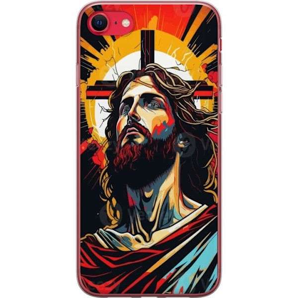 Apple iPhone SE (2022) Läpinäkyvä kuori Jeesus ja Kortti -