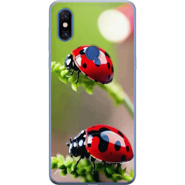 Xiaomi Mi Mix 3 Läpinäkyvä kuori Leppäkerttu Hyönteinen Onni Symboli Luontoaihe Suosittu Graafinen Motiivi Koristelu Kesäkiertue