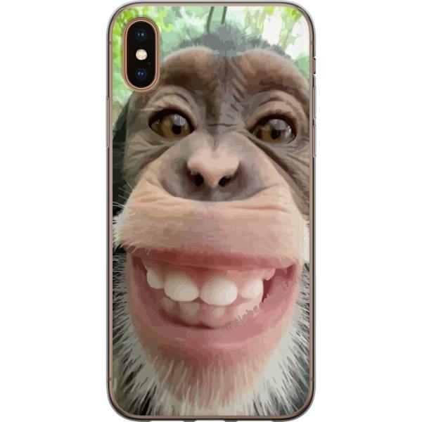 Apple iPhone X Läpinäkyvä kuori Simpanssi Selfie Rauhallinen Graafinen Suunnittelu Apinan Aihe Suosittu Urban Art Tyyli