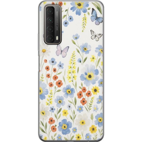 Huawei P smart 2021 Genomskinligt Skal Sommarblommor