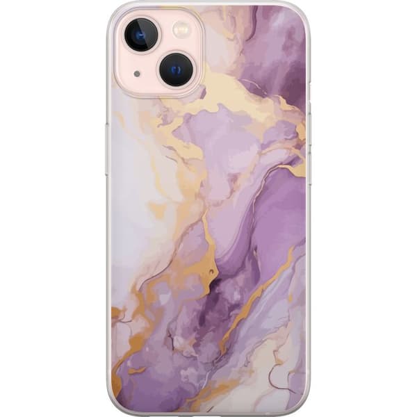Kompatibelt Mobildeksel til Apple iPhone 13 Marmor Lilla Gull