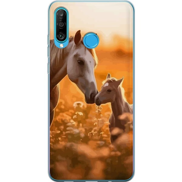 Huawei P30 lite Genomskinligt Skal Hästar