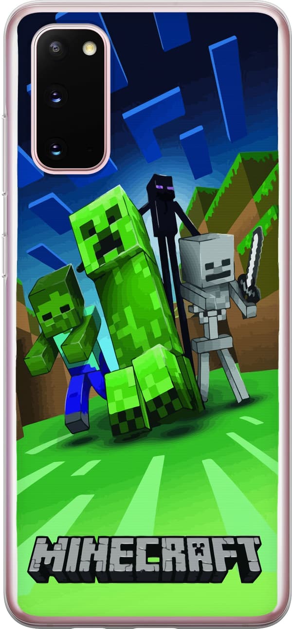 Kompatibelt Mobilskal till Samsung Galaxy S20 Minecraft Creeper mobilskal i klassisk grön pixelstil