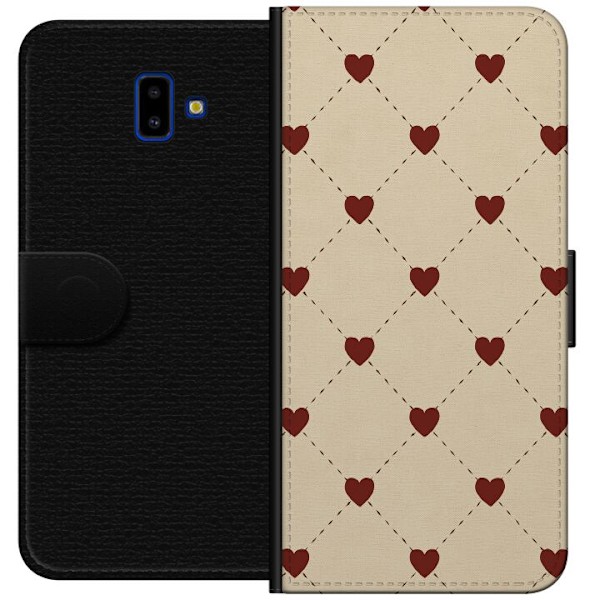 Samsung Galaxy J6+ Plånboksfodral Heart Grid