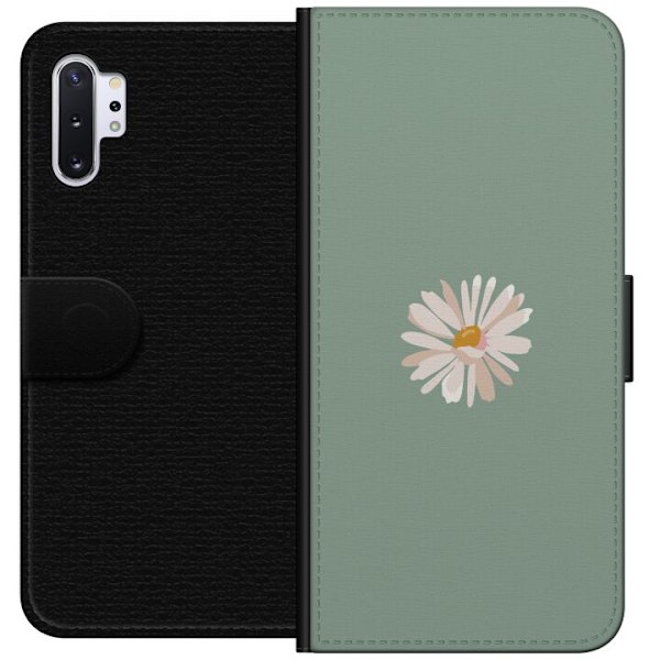 Samsung Galaxy Note10+ Tegnebogsetui Grøn Minimalblomst - sti
