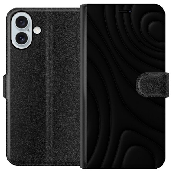 Apple iPhone 16 Plus Lompakkokotelo Tummat Aallot