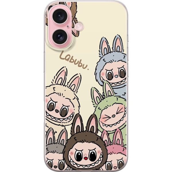 Apple iPhone 16 Gennemsigtig cover Labubu Pastel Collection