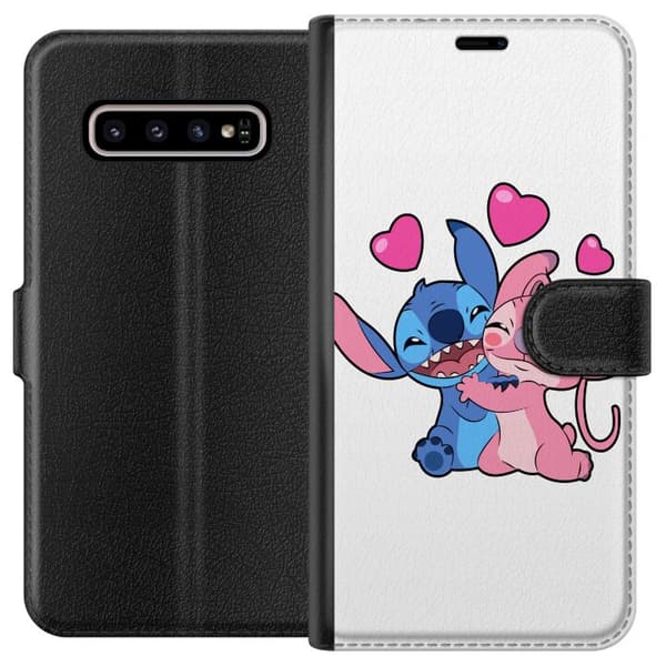 Kompatibelt Lommeboketui til Samsung Galaxy S10+ Lilo & Stitch