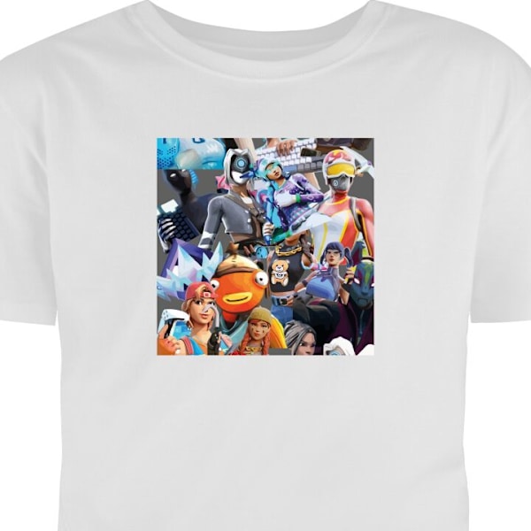 Barn-T-shirt | Bekväm T-shirt för Barn Fortnite vit 12-13 År