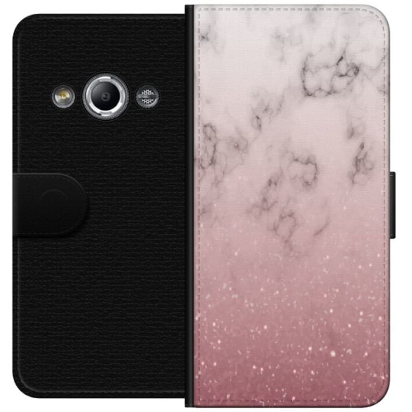 Samsung Galaxy Xcover 3 Lompakkokotelo Kimalteleva ja marmori