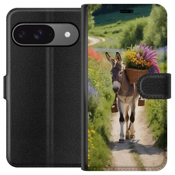 Google Pixel 9 Pro Tegnebogsetui Æsel Dyremotiv Rolig Design Naturmotiv Populær Dekoration Humor Grafisk Dyretema Eksotisk
