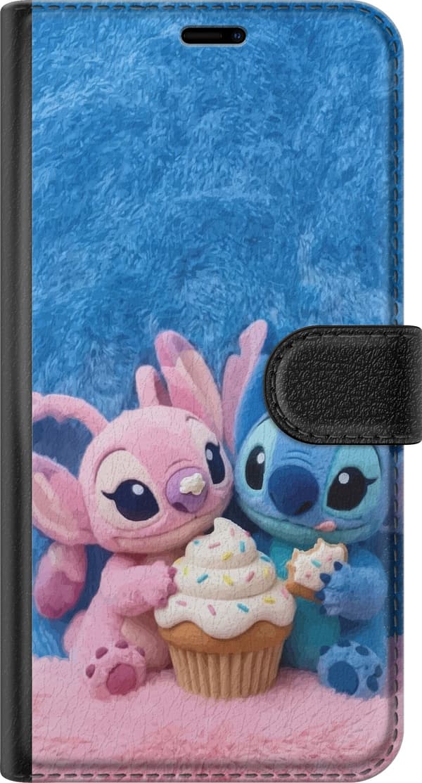 Kompatibel Tegnebogsetui til Apple iPhone 12 Pro Max Søde blå og lyserøde figurer med stor cupcake og krymmel pink
