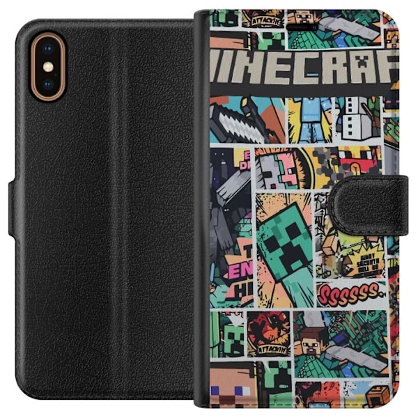 Apple iPhone X Plånboksfodral Minecraft Art