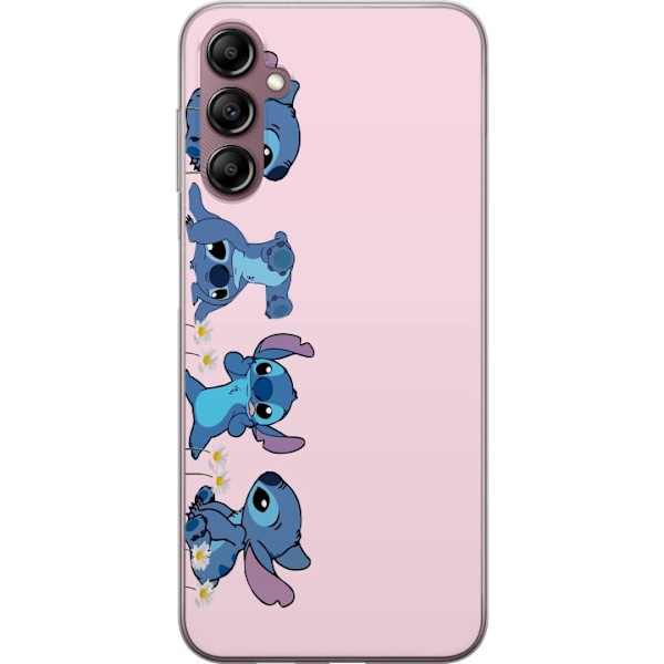 Samsung Galaxy A14 5G Genomskinligt Skal Stitch Skratt & Bus – Perfekt för Mobilskal eller Poster