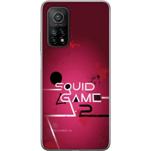 Xiaomi Mi 10T Pro 5G Gennemsigtig cover Squid Game 2 - Rød