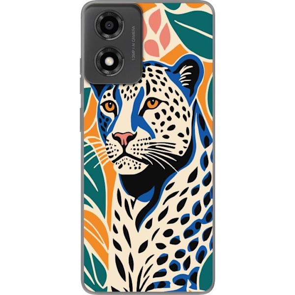 Motorola Moto E14 Genomskinligt Skal Majestic Leopard