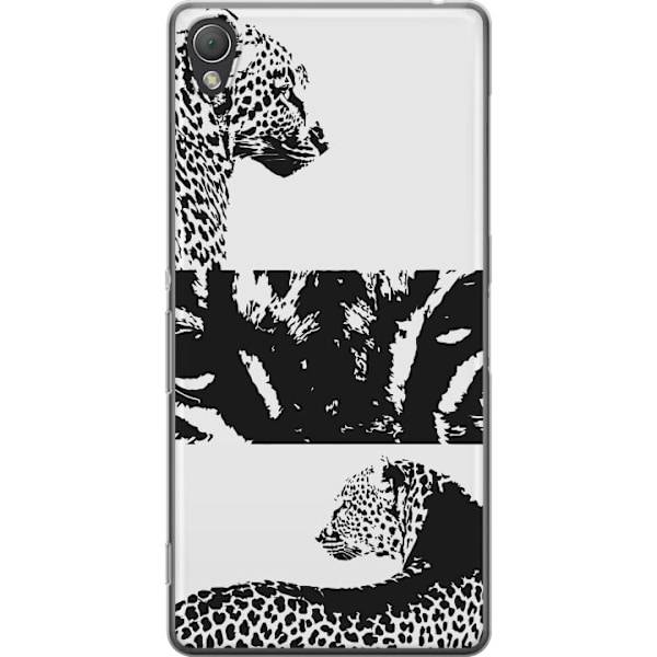 Sony Xperia Z3 Genomskinligt Skal Leopard Faces – trendigt mönster med leopardansikten