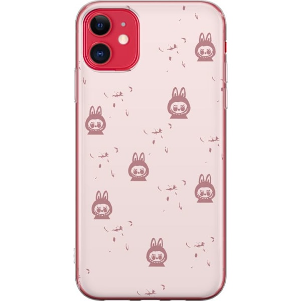 Apple iPhone 11 Läpinäkyvä kuori Labubu Neon Pop - Neonvärinen pop art hirviö