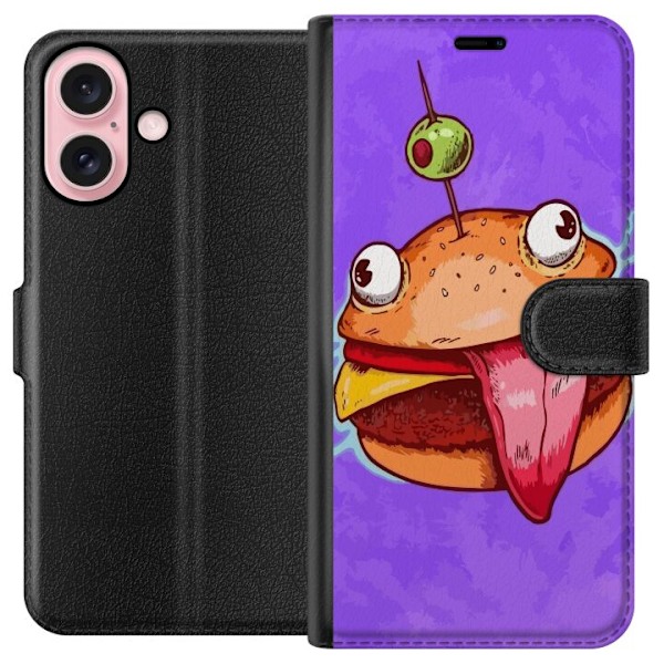 Apple iPhone 16 Lommeboketui Fortnite hamburger