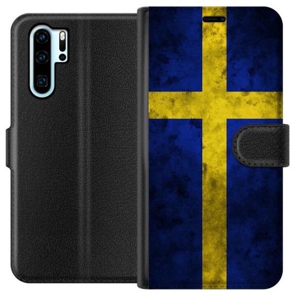 Huawei P30 Pro Lommeboketui Sverige Flag