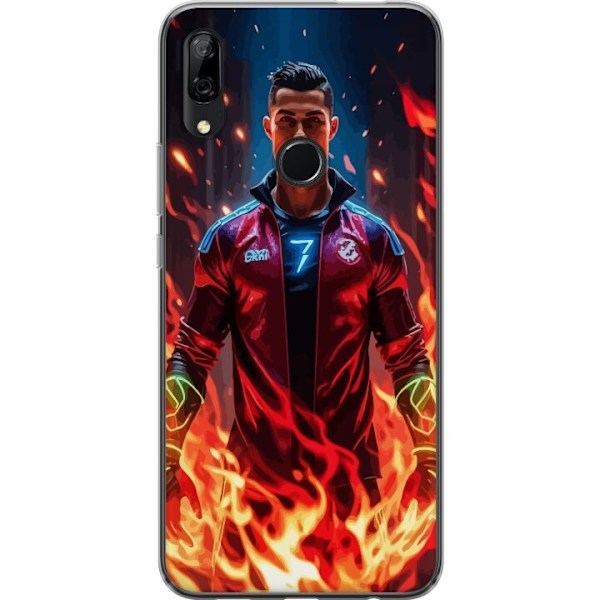 Huawei P Smart Z Läpinäkyvä kuori Ronaldo Inferno - jalkapallolegenda liekeissä