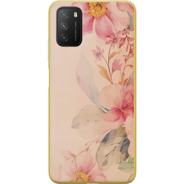 Xiaomi Poco M3  Gennemsigtig cover Farverige Blomster