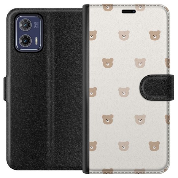Motorola Moto G73 Tegnebogsetui Teddybaggrund - søde teddybjørne mod en blød baggrund