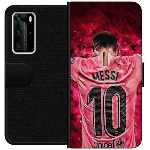 Huawei P40 Pro Tegnebogsetui Messi Fodbold Barcelona Argentina Motiv Legendarisk Spiller FC Barcelona Nummer 10 Sport Fodbold