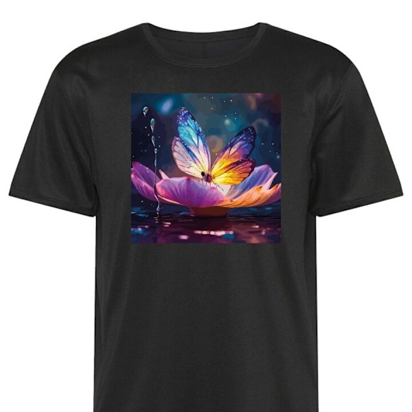Tränings-T-shirt | Sport-T-shirt för Vuxen Fjäril svart X-Large