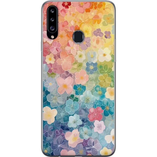Kompatibelt Mobildeksel til Samsung Galaxy A20s Liljer