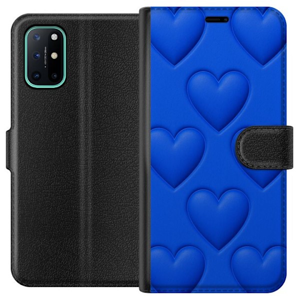 OnePlus 8T Lommeboketui Blå Hjerter