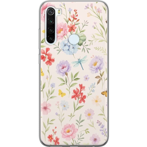 Xiaomi Redmi Note 8 Läpinäkyvä kuori Kukat