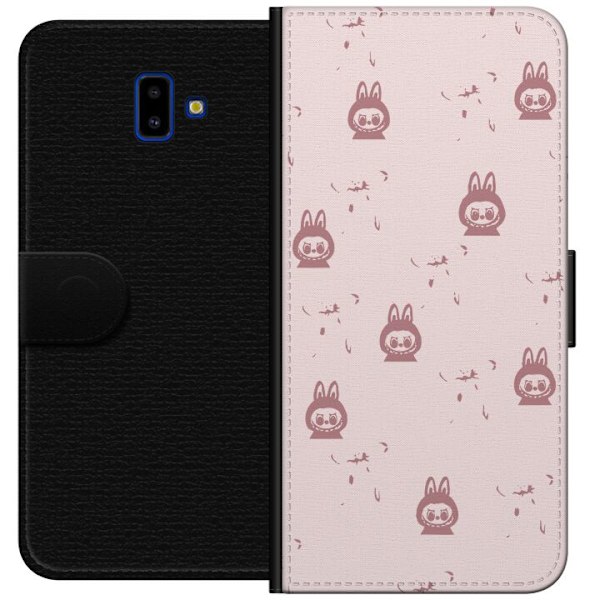 Samsung Galaxy J6+ Lompakkokotelo Labubu Neon Pop - Neonvärinen pop art hirviö