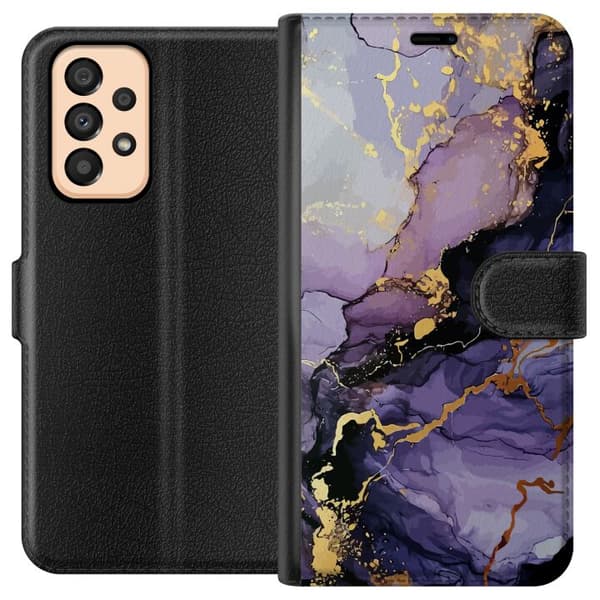 Kompatibelt Plånboksfodral till Samsung Galaxy A33 5G Lila Marmor