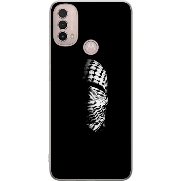 Motorola Moto E40 Gennemsigtig cover Keffiyeh-mønster - klassisk sort-hvid palæstinensisk tørklæde med kulturel betydning