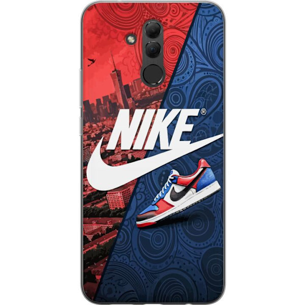 Huawei Mate 20 lite Genomskinligt Skal Nike Logotyp Röd Blå Sneaker Stil Sport Fashion Populärt Swoosh Motiv Träningskläder Grafisk Ikon