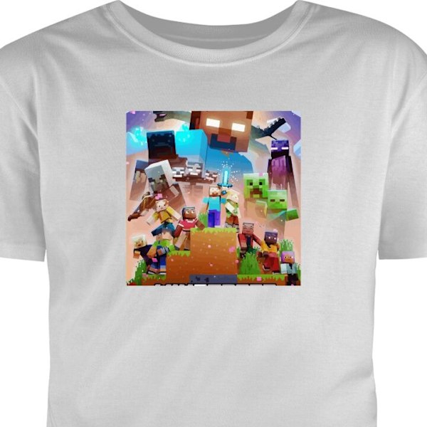 Barn-T-shirt | Bekväm T-shirt för Barn Minecraft grå 12-13 År