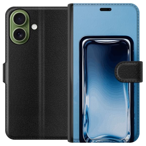 Kompatibel Tegnebogsetui til Apple iPhone 17 Abstrakt blå glaseffekt med bløde overgange og blanke reflektioner blå
