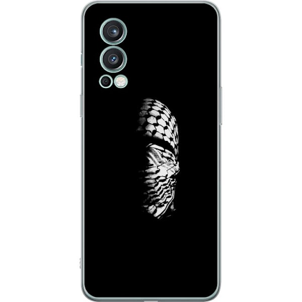 OnePlus Nord 2 5G Gennemsigtig cover Keffiyeh-mønster - klassisk sort-hvid palæstinensisk tørklæde med kulturel betydning