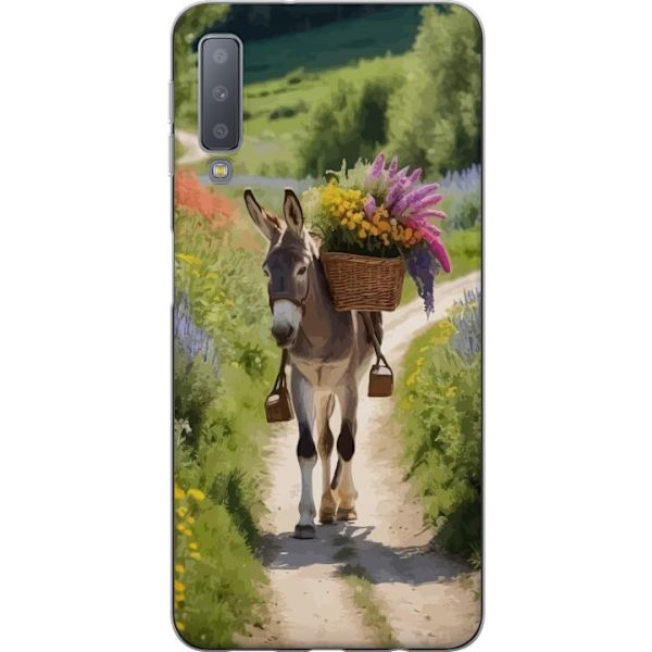 Samsung Galaxy A7 (2018) Genomskinligt Skal Åsna Djurmotiv Rolig Design Naturmotiv Populär Dekor Humor Grafiskt Djurtema Exotiskt