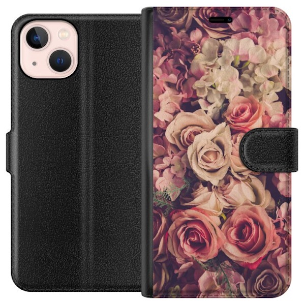Apple iPhone 13 Tegnebogsetui Blomster