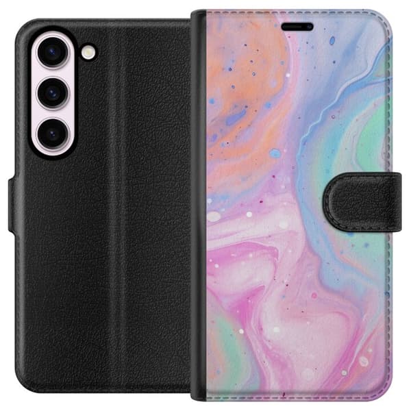 Kompatibelt Plånboksfodral till Samsung Galaxy S23 Pastellmarmor