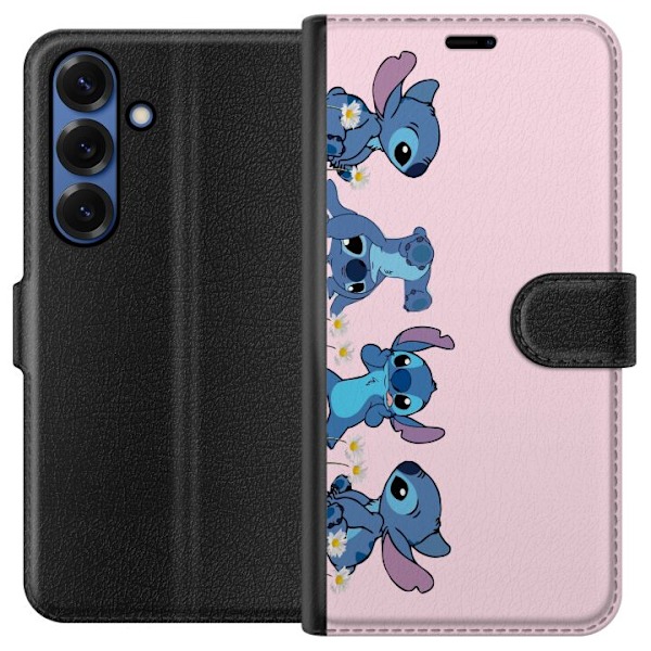 Samsung Galaxy S25+ Plånboksfodral Stitch Skratt & Bus – Perfekt för Mobilskal eller Poster