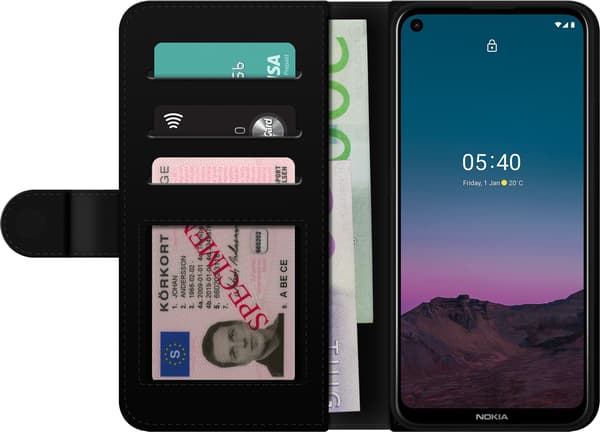 Kompatibelt Lommeboketui til Nokia 5.4 Blå elgitarr blå