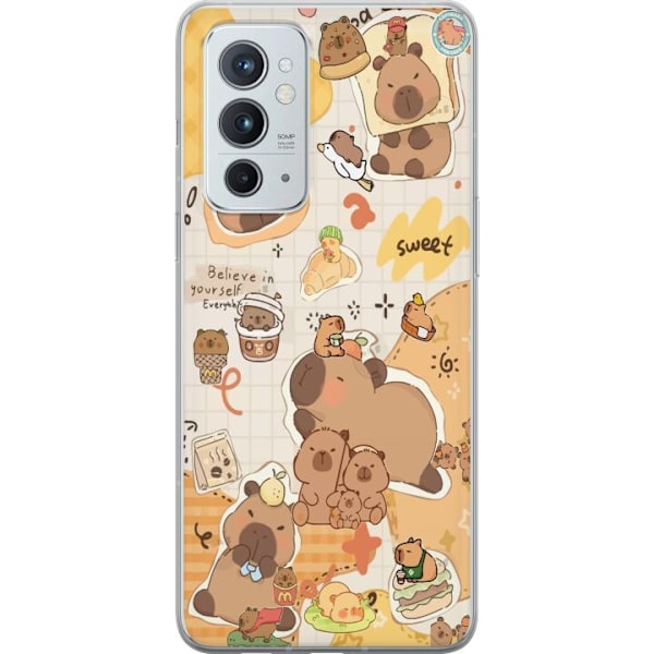 OnePlus 9RT 5G Läpinäkyvä kuori Kawaii capybara mobilskal med gulliga djurmotiv